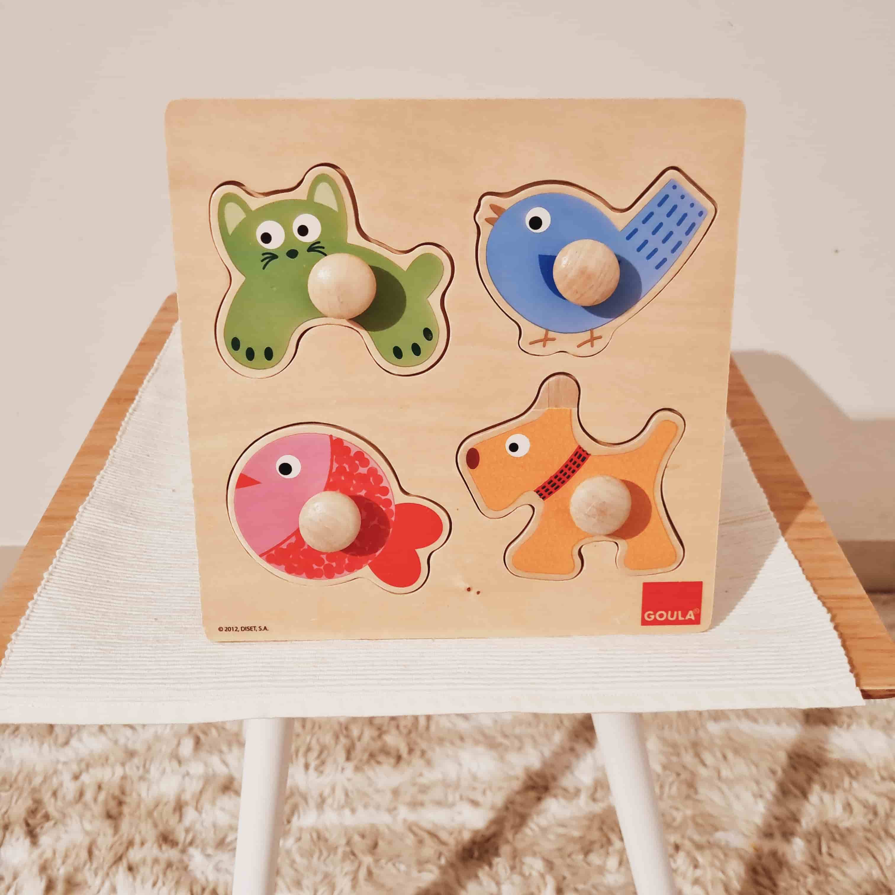 Goula Houten Puzzel - Huisdieren - 4 Stukjes